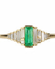 Artemer Emerald Ring with Graduated Needle Baguette Diamonds