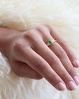 Artemer Emerald Ring with Graduated Needle Baguette Diamonds