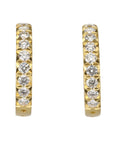 Caroline Ellen Larger Gold and Pave Diamond Hoop Earrings