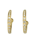 Caroline Ellen Gold and Pave Diamond Medium Hoop Earrings