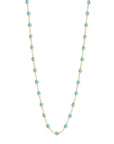 Gigi Clozeau 18K Gold Aqua Blue Resin Beaded "Classic" Necklace