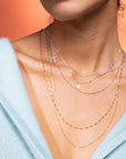Gigi Clozeau 18K Gold Aqua Blue Resin Beaded "Classic" Necklace