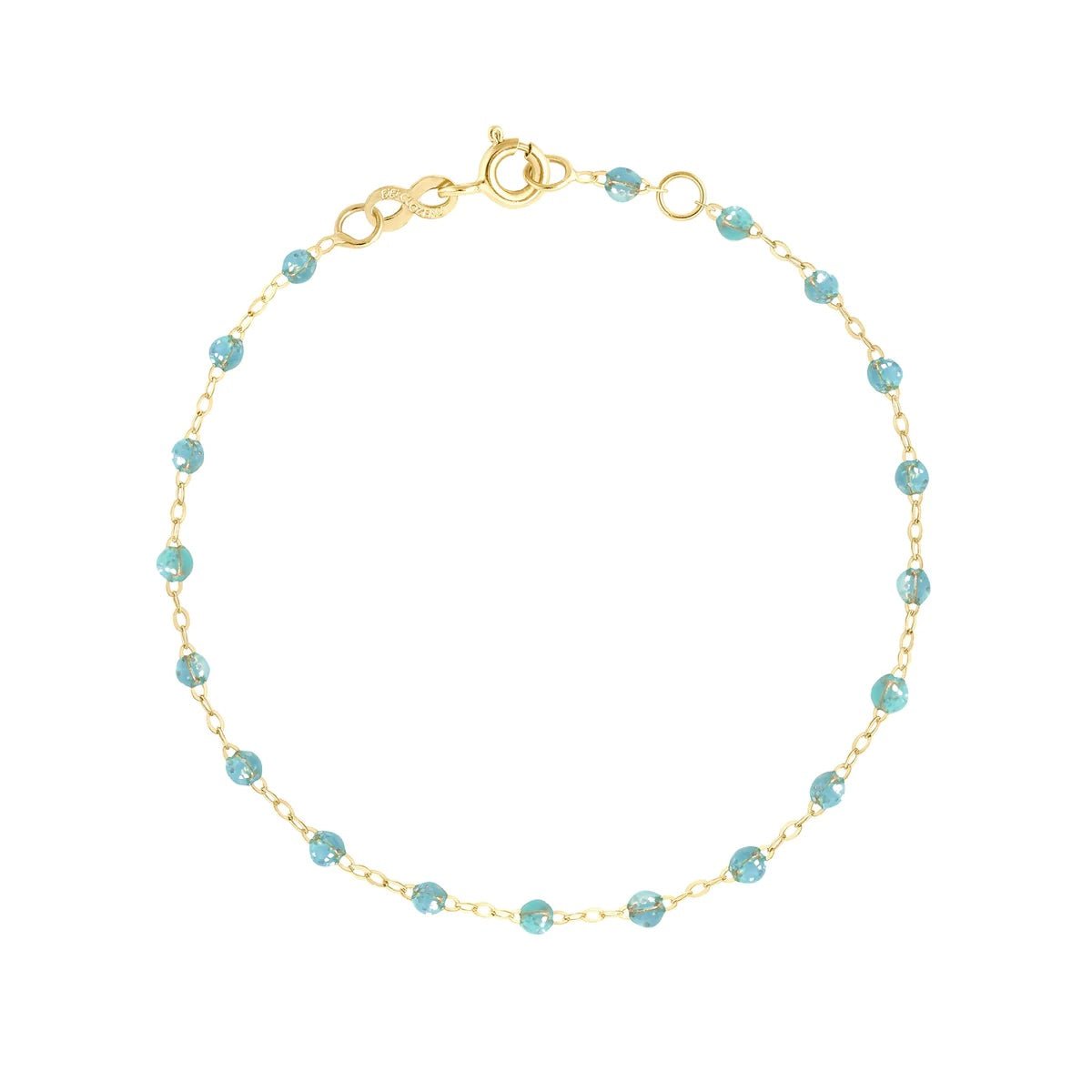 18K Gold & Aqua Enamel "Classic" Bracelet - Peridot Fine Jewelry - Gigi Clozeau