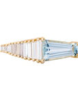 18K Gold Asymmetrical Trapeze Aquamarine & Needle Baguette Diamond Ring - Peridot Fine Jewelry - Artemer