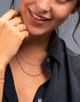 Gigi Clozeau 18K Gold Black Resin Beaded "Classic" Necklace