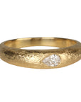 18K Gold "Boulder Bombe" Ring Featuring Pear-Shaped Diamond - Peridot Fine Jewelry - Anne Sportun