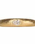 18K Gold "Boulder Bombe" Ring Featuring Pear-Shaped Diamond - Peridot Fine Jewelry - Anne Sportun