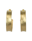 18K Gold Concave Thin Hoop Earrings - Peridot Fine Jewelry - Petra Class