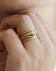 Yasuko Azuma 18K Gold "Curve" Band with Diamonds