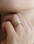 Yasuko Azuma 18K Gold "Curve" Band with Diamonds