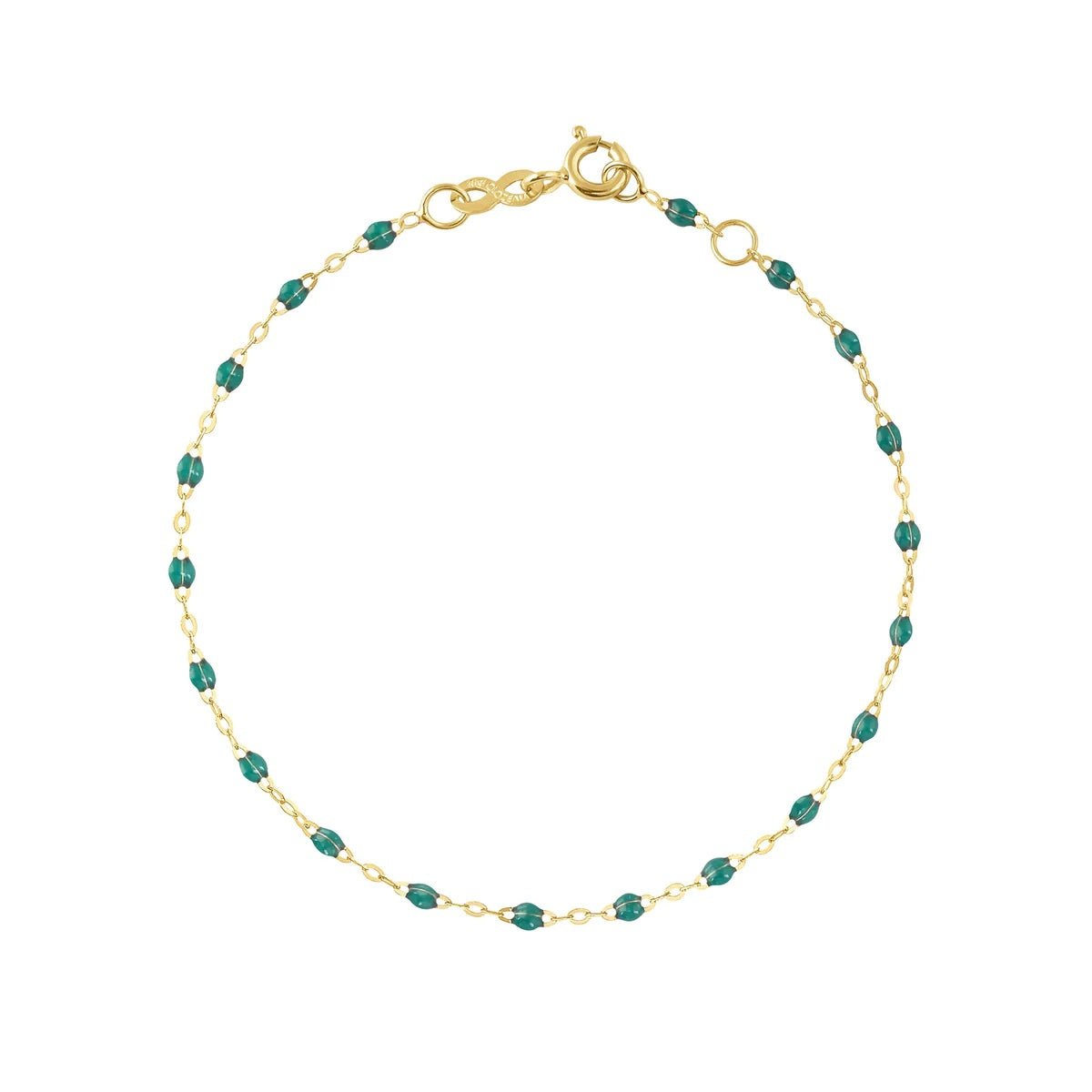 18K Gold & Emerald Enamel "Classic" Bracelet - Peridot Fine Jewelry - Gigi Clozeau
