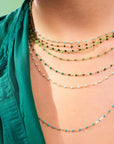 Gigi Clozeau 18K Gold Emerald Green Resin Beaded "Classic" Necklace