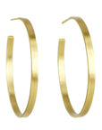 18K Gold "Flat Profile" Handmade Hoops - Peridot Fine Jewelry - Caroline Ellen