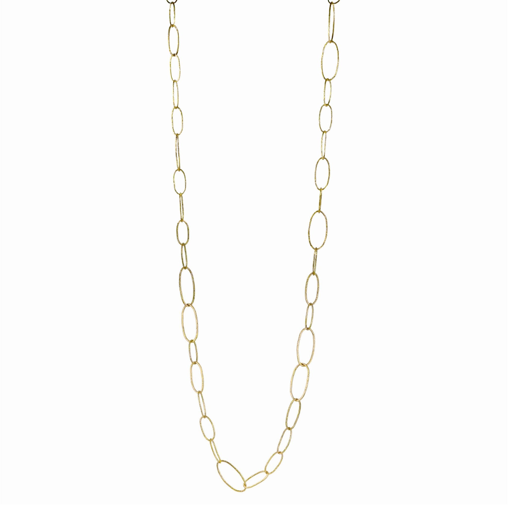 Yasuko Azuma 18K Gold Hammered "Bubble Oval" Chain Necklace