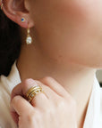 18K Gold Hammered "Vintage" Glitter Band with Diamonds - Peridot Fine Jewelry - Annie Fensterstock