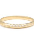 Anne Sportun Gold Knife Edge Ring with Five Diamonds