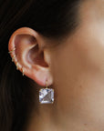 18K Gold Prong-Set Lavender Amethyst Cube Earrings - Peridot Fine Jewelry - Rosanne Pugliese