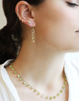 18K Gold Round Bezel-Set Peridot "Fringe" Necklace - Peridot Fine Jewelry - Kothari
