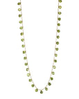 18K Gold Round Bezel-Set Peridot "Fringe" Necklace - Peridot Fine Jewelry - Kothari