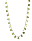 18K Gold Round Bezel-Set Peridot "Fringe" Necklace - Peridot Fine Jewelry - Kothari
