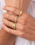 18K Gold Round Hammered Ring