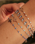 Gigi Clozeau 18K Gold Sapphire Blue Resin Beaded "Classic" Bracelet