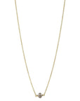 Caroline Ellen 18K Gold Single Grey Diamond Rondelle Necklace
