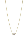 Caroline Ellen 18K Gold Single Grey Diamond Rondelle Necklace