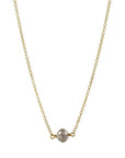Caroline Ellen 18K Gold Single Grey Diamond Rondelle Necklace
