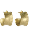 18K Gold Small "Wide" Concave Hoops - Peridot Fine Jewelry - Petra Class
