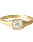 Yasuko Azuma 18K Gold Tapered "Zen" Ring with Icy Grey Diamond