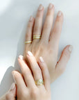 Adel Chefridi Gold Thin "River Rocks" Ring with Diamond and Etched Details