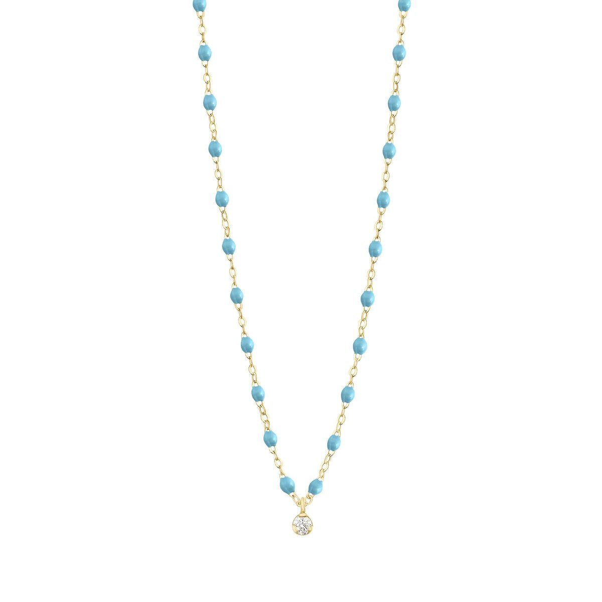 18K Gold & Turquoise Enamel "Classic Supreme" Diamond Necklace - Peridot Fine Jewelry - Gigi Clozeau