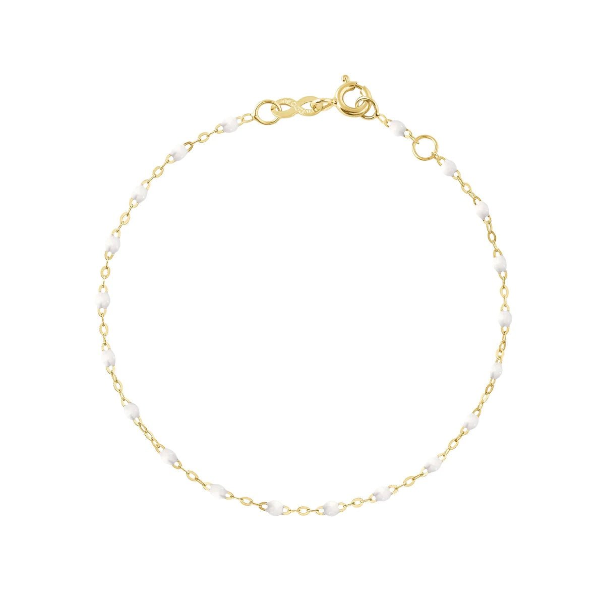 18K Gold & White Enamel "Classic" Bracelet - Peridot Fine Jewelry - Gigi Clozeau