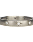 Caroline Ellen 18K White Gold Palladium Ring with 10 Star-Set Diamonds