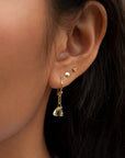 18K Yellow Gold Green Amethyst Paperclip Drop Earrings - Peridot Fine Jewelry - Anne Sportun