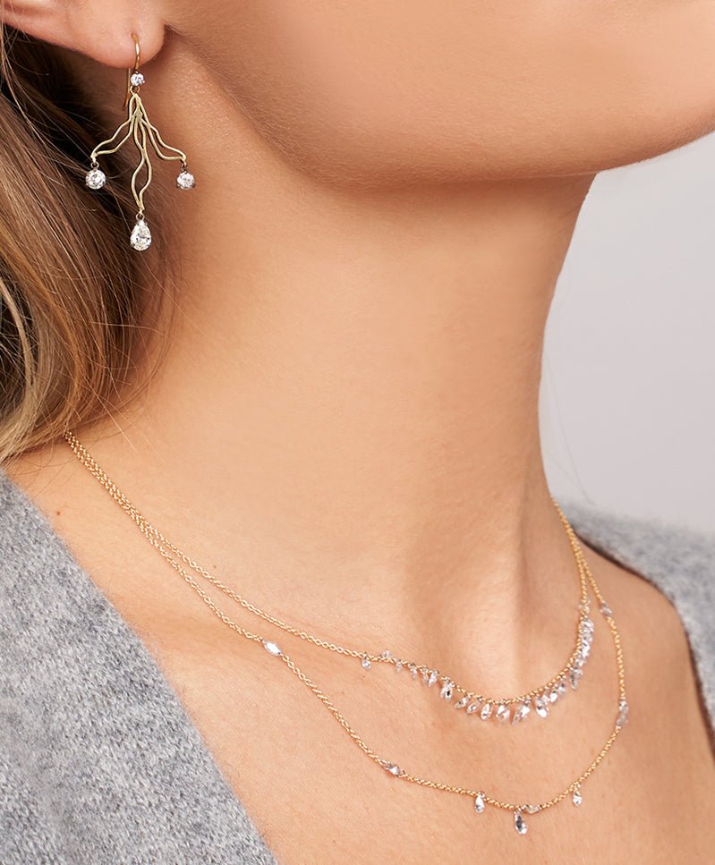 Free Set Diamond Necklace TAP By Todd Pownell Various Free-Set Marquis,  Round, And Pear