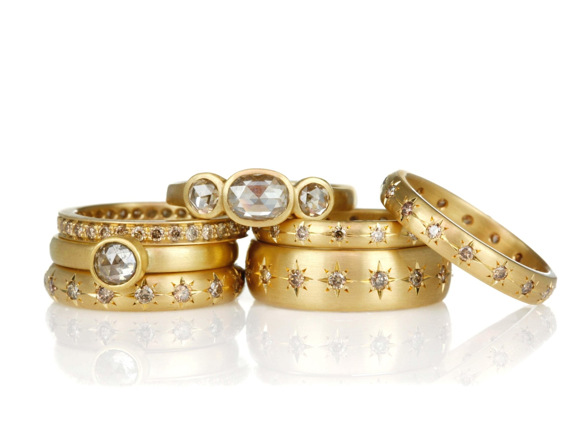 Caroline Ellen Gold and Grey Diamond Ring