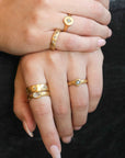 20 & 22K Gold Bezel-Set Rosecut Oval White Diamond Ring - Peridot Fine Jewelry - Caroline Ellen