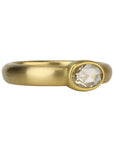 20 & 22K Gold Bezel-Set Rosecut Oval White Diamond Ring - Peridot Fine Jewelry - Caroline Ellen