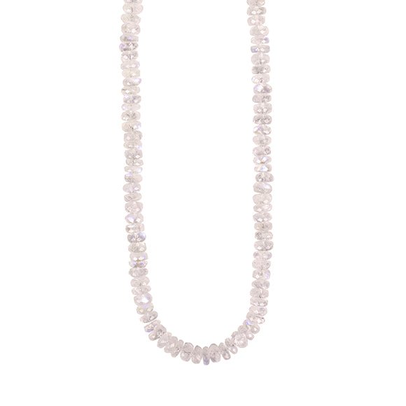 Zahava 20" Faceted Rainbow Moonstone Beaded Necklace