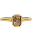 Caroline Ellen 20K & 22K Gold Vertically-Set Rectangular Frosty Grey Diamond Ring