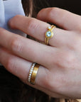 20K Gold 4mm "Flat Band" Ring - Peridot Fine Jewelry - Caroline Ellen