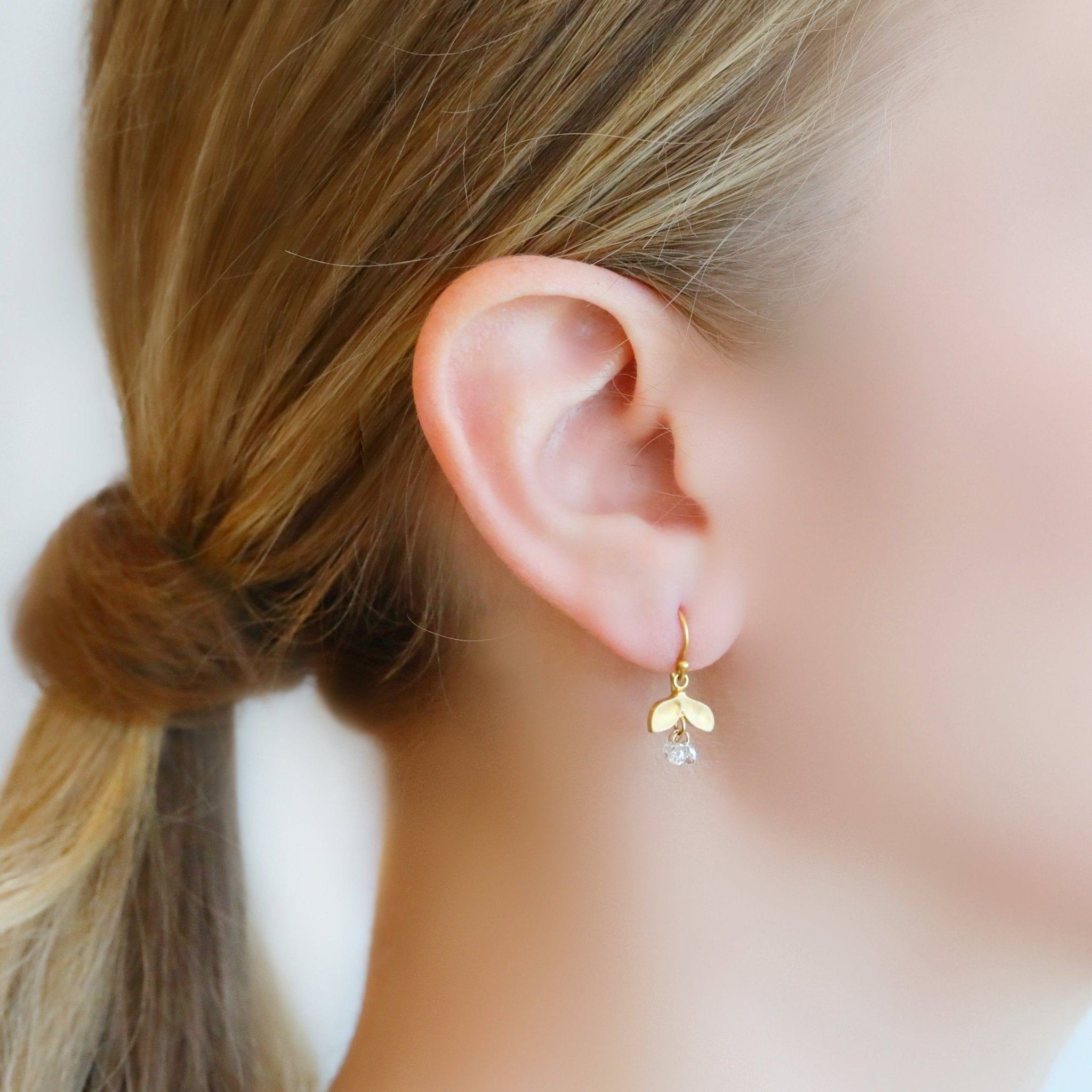 Caroline Ellen Gold and Diamond "Laurel" Earrings