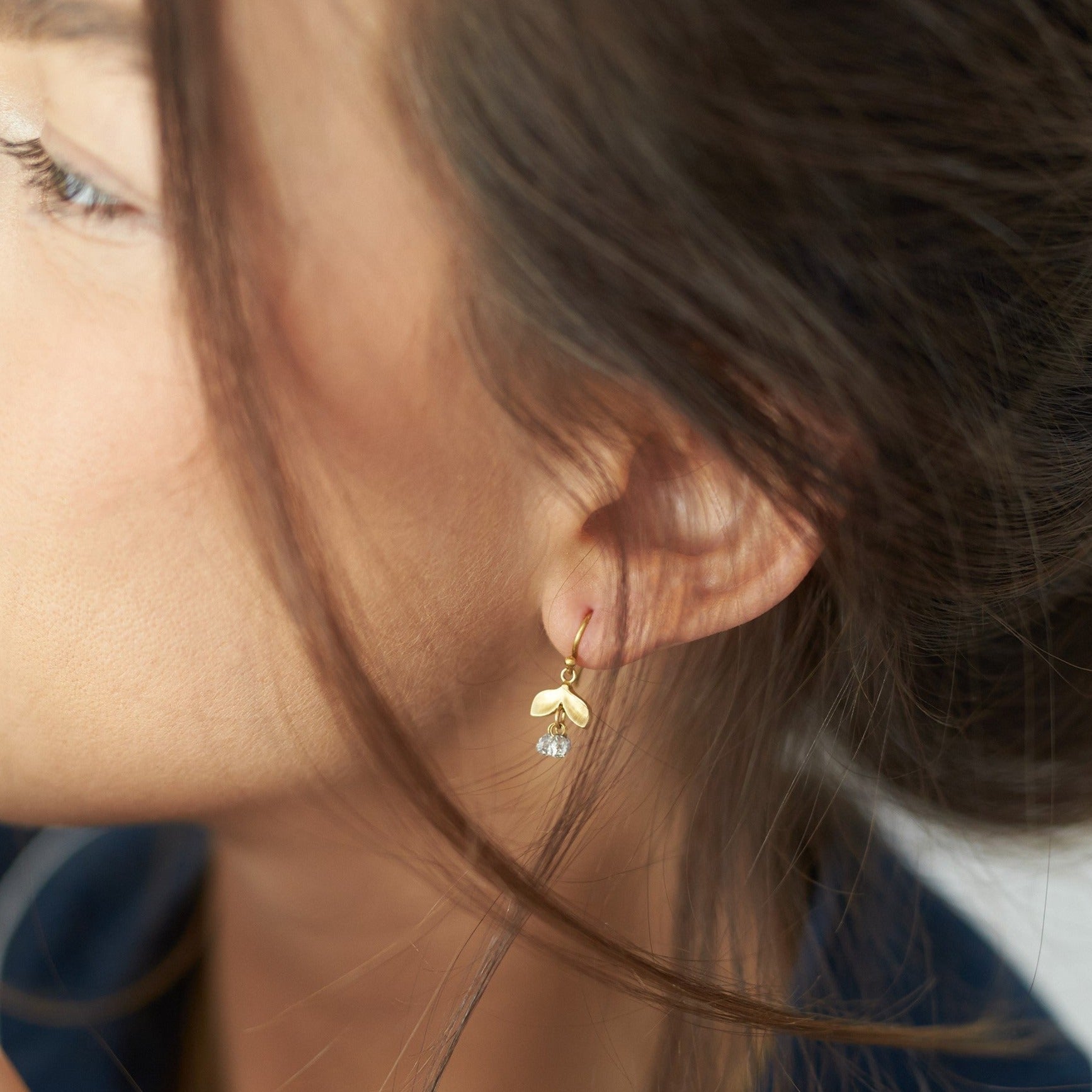 Caroline Ellen Gold and Diamond "Laurel" Earrings