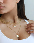 20K Gold and Pave Diamond Medium "Lentil" Pendant