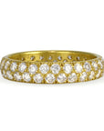 Caroline Ellen Gold and Two Row Pave Diamond Ring