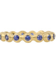 Caroline Ellen 20K Gold Bezel-Set Blue Sapphire Eternity "Ball" Ring