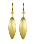 Caroline Ellen 20K Gold Curved Leaf Earrings