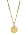 Caroline Ellen 20K Gold Disc Engraved "Love Me" Pendant